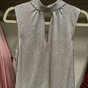 Shimmer high neck blouse